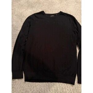 Porter & Ash Men's Size XL Crewneck Sweater Fine Quality Black Long Sleeve Knit